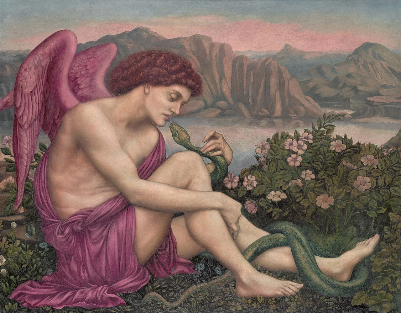 Evelyn de Morgan - L'angelo con il serpente